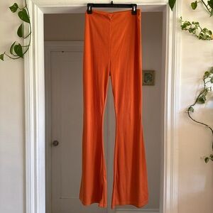Orange flare ribbed pants size 10